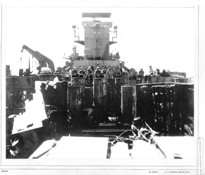 884 after attact01.jpg - After the AttactDamage to LST-884 from Japanese kamikaze attack at Okinawa on 1 April 1945. National Archives photo